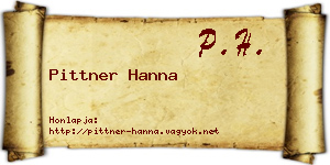 Pittner Hanna névjegykártya